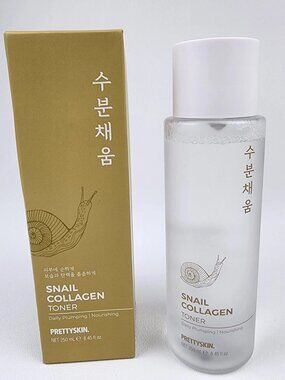 Pretty Skin Snail Collagen Toner 250ml Korean Skincare Hydrating K-Beauty
